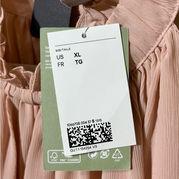 NWT H&M A-Line Chiffon Top - Picture 6 of 9